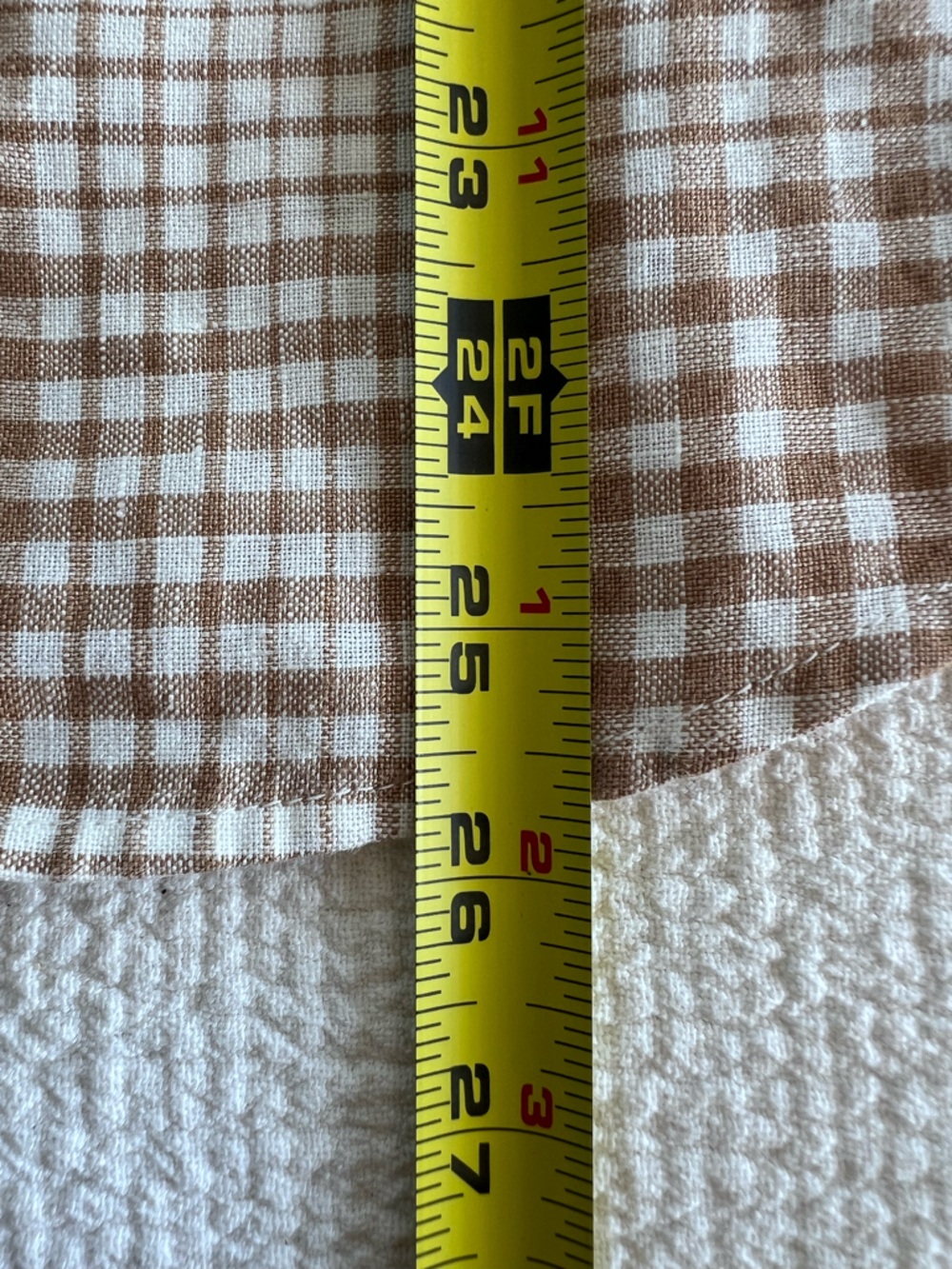 Everlane EUC Women’s Beige Gingham Button-Down Plaid Long Sleeve Shirt Size: 00 - Picture 9 of 13